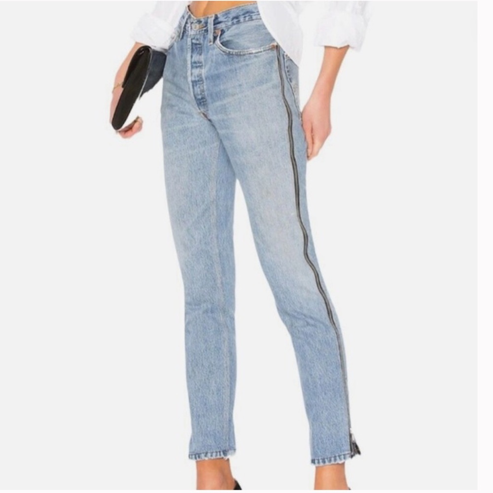 RE/DONE x Levi’s full zipper straight leg jeans